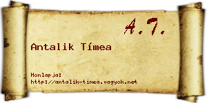 Antalik Tímea névjegykártya